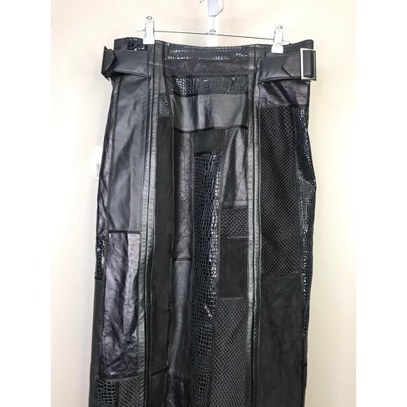 Patricia Barrera Artey design Y2K style patchwork faux leather maxi skirt - Picture 3 of 9